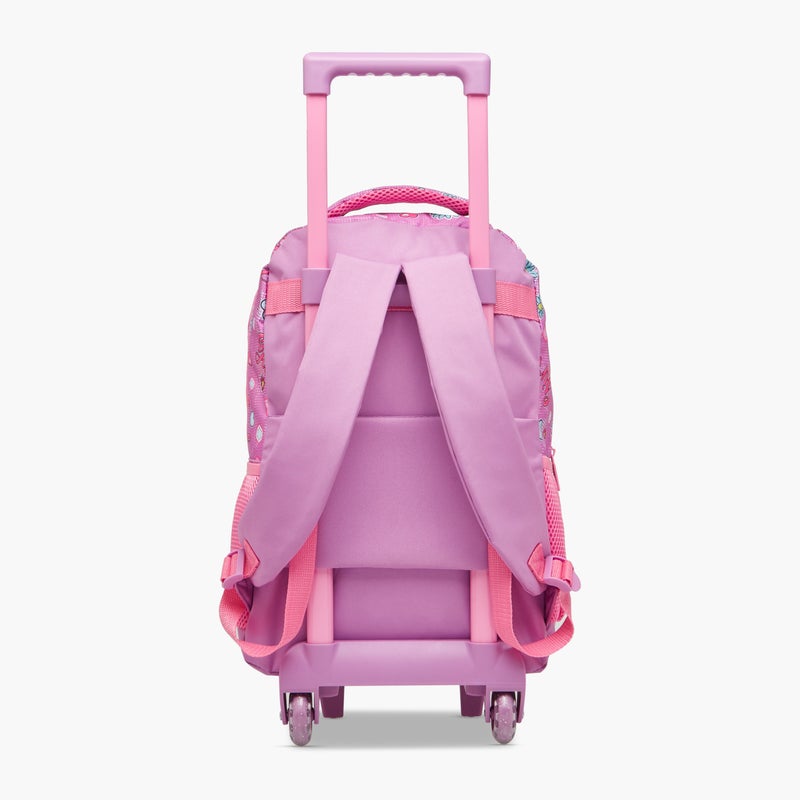 MUST Girl Print Trolley Backpack with Lunch Bag and Pencil Pouch - 43x30x13 cms - Image 4